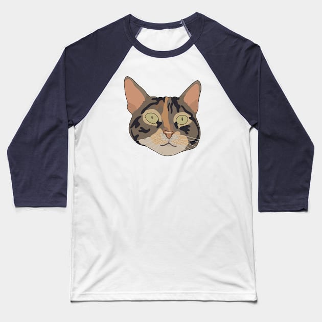 Cute Tabby Cat Baseball T-Shirt by crankycranium